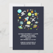 Leuke Outer Space Thema - Astronauten en Raketsche Kaart (Achterkant)