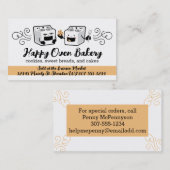 Leuke ovenfornuis koekje bakken visitekaartjes (Voorkant / Achterkant)