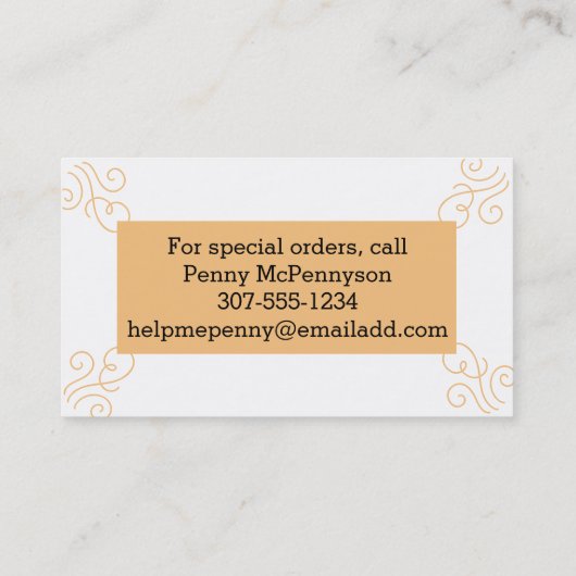 Leuke ovenfornuis koekje bakken visitekaartjes (Achterkant)