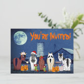 Leuke paarden in kostuums ~ Paard Halloween Party Kaart (Staand voorkant)