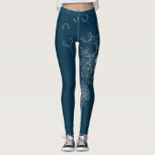 Leuke paardenbloem bloem kunst leggings (Voorkant)