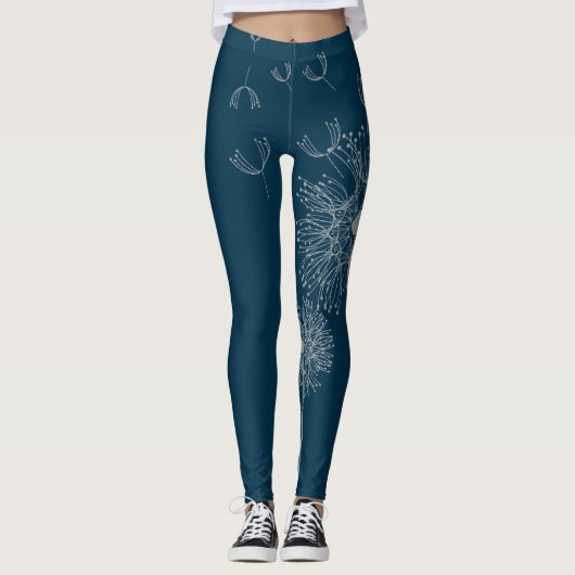 Leuke paardenbloem bloem kunst leggings (Voorkant)