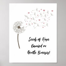 Leuke paardenbloem Inspirerend Quote Floral Poster