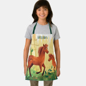 Leuke paardenliefhebbers Voeg naam kinder Schort (Insitu)