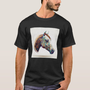 Leuke Paardenverf Splatter Kleurrijke Waterverf Vr T-shirt