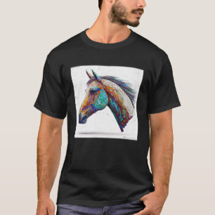 Leuke Paardenverf Splatter Kleurrijke Waterverf Vr T-shirt