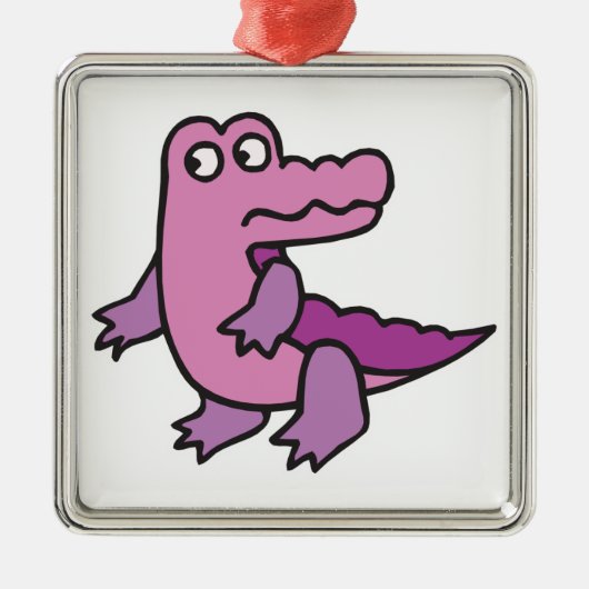 Leuke paarse alligator metalen ornament (Voorkant)