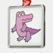 Leuke paarse alligator metalen ornament (Links)