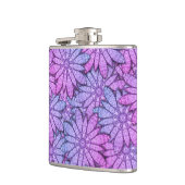 Leuke paarse bloemen heupfles (Links)