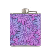 Leuke paarse bloemen heupfles (Achterkant)