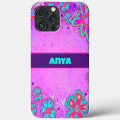 Leuke paarse bloemen Naam Girly Fun Inspirivity Case-Mate iPhone Case (Achterkant)