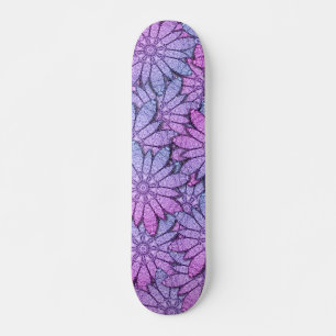 Leuke paarse bloemen persoonlijk skateboard