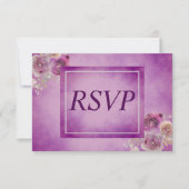 Leuke Paarse bloemen RSVP Kaartje (Voorkant)