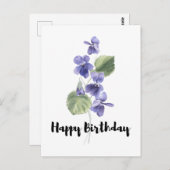 Leuke paarse bos Bloemige verjaardagswensen Briefkaart (Voorkant / Achterkant)