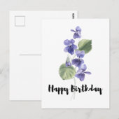 Leuke paarse bos Happy Verjaardag Briefkaart (Voorkant / Achterkant)