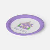 Leuke Paarse Cottage Housewarming Papieren Bordje (Gekanteld)