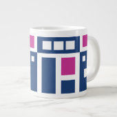 Leuke Paarse en Blauwe Geometrische Mod Blocks Grote Koffiekop (Voorkant rechts)