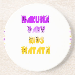 Leuke Paarse en Gele Hakuna Matata Baby Kids G Zandsteen Onderzetter