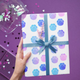 Leuke Paarse en roze olifant voetafdrukken Waterve Cadeaupapier