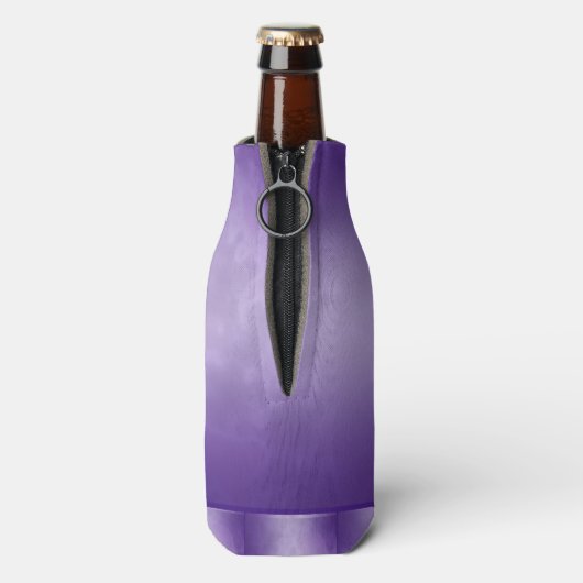 Leuke Paarse Fantasy Vlinder Monogram Flesjeskoeler (Fles Achterkant)