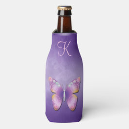 Leuke Paarse Fantasy Vlinder Monogram Flesjeskoeler