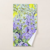Leuke paarse gele orchideeën bloemen waterverf bad handdoek (Handdoek)
