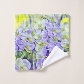 Leuke paarse gele orchideeën bloemen waterverf bad handdoek (Wasdoekje)