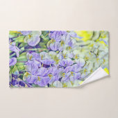 Leuke paarse gele orchideeën bloemen waterverf bad handdoek (Handdoek)