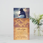 Leuke paarse grunge bedankkaart foto kaart (Staand voorkant)