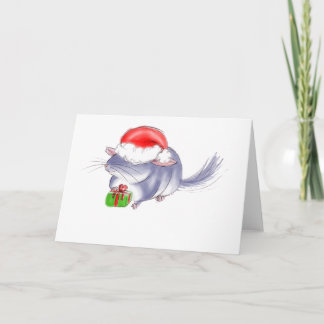 Leuke Paarse Kerstmis van de Chinchilla Feestdagen Kaart
