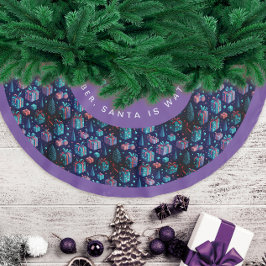 Leuke Paarse kerstnacht seizoensgroeten Kerstboom Rok