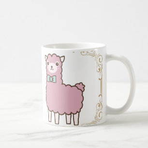 Leuke paarse lama baby koffiemok