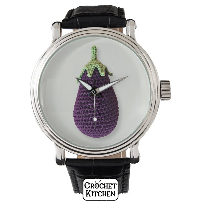 Leuke Paarse Moderne Minimal Crochet Aubergine Horloge (Creator heeft geüpload)