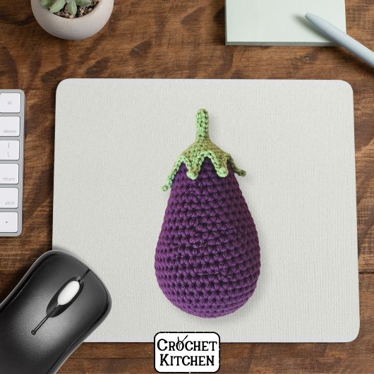 Leuke Paarse Moderne Minimal Crochet Aubergine Muismat