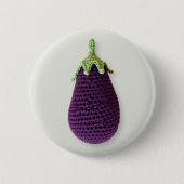 Leuke Paarse Moderne Minimal Crochet Aubergine Ronde Button 5,7 Cm (Voorkant)