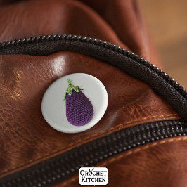 Leuke Paarse Moderne Minimal Crochet Aubergine Ronde Button 5,7 Cm
