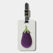 Leuke Paarse Moderne Minimal Haak Aubergine Naam Bagagelabel (Voorkant verticaal)