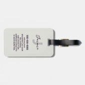 Leuke Paarse Moderne Minimal Haak Aubergine Naam Bagagelabel (Achterkant horizontaal)