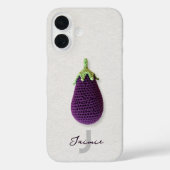 Leuke Paarse Moderne Minimal Haak Aubergine Naam Case-Mate iPhone Case (Achterkant)