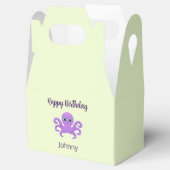 Leuke paarse octopus groen bedankdoosjes (Geopend)