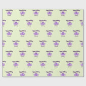 Leuke paarse octopus groen cadeaupapier (Vlak)