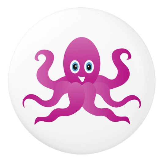 Leuke paarse octopussen keramische knop (Voorkant)