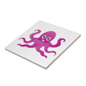 Leuke paarse octopussen tegeltje (Zijkant)