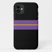 Leuke Paarse Racing Stripes Zwarte Achtergrond Case-Mate iPhone Case (Achterkant)
