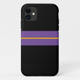 Leuke Paarse Racing Stripes Zwarte Achtergrond Case-Mate iPhone Case