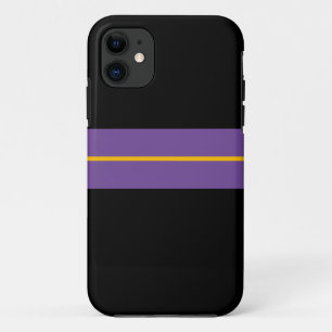 Leuke Paarse Racing Stripes Zwarte Achtergrond Case-Mate iPhone Case