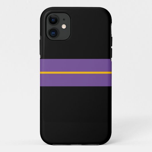 Leuke Paarse Racing Stripes Zwarte Achtergrond Case-Mate iPhone Case (Achterkant)