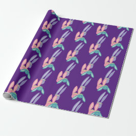 Leuke Paarse Roze Konijn Baby Vrienden Gezamenlijk Cadeaupapier