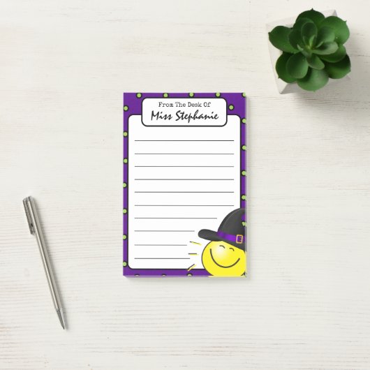 Leuke Paarse Sunshine Heks Halloween Leraar Post-it® Notes (Kantoor)