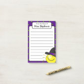 Leuke Paarse Sunshine Heks Halloween Leraar Post-it® Notes (Op bureau)